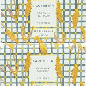 2 Beekman 1802 Goat Milk Soap (LAVENDER) Huge 9 oz. each bar. BRAND NEW
